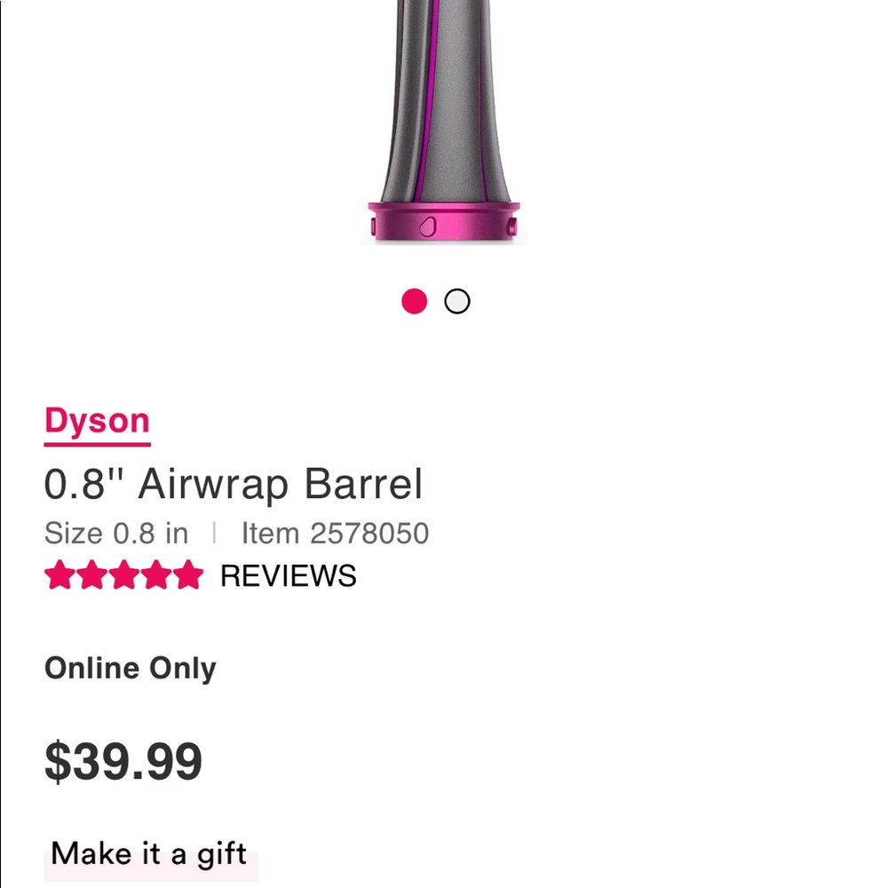 Dyson air wrap 0.8 Barrell attachment